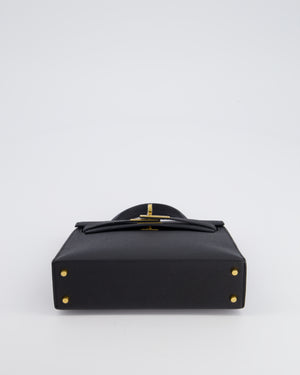 *SUPER RARE* Hermès Mini Kelly Bag II Replica Jewelry
 20cm in Noir Epsom Leather with Gold Hardware