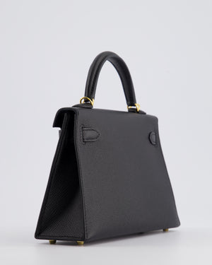 *SUPER RARE* Hermès Mini Kelly Bag II Replica Jewelry
 20cm in Noir Epsom Leather with Gold 
Hardware