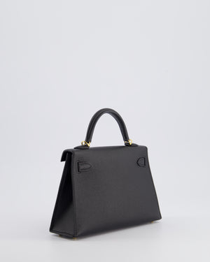 *SUPER RARE* Hermès Mini Kelly Bag II Replica Jewelry
 20cm in Noir Epsom Leather with Gold 
Hardware