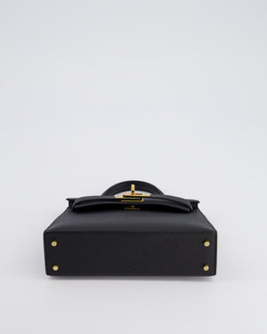 *SUPER RARE* Hermès Mini Kelly Bag II Replica Jewelry
 20cm in Noir Epsom Leather with Gold 
Hardware