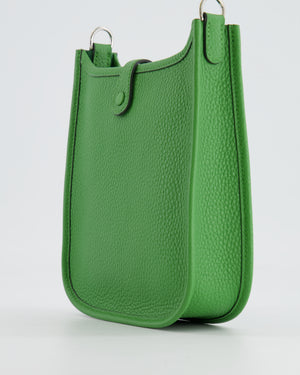 Hermès Mini Evelyne Bag in Vert Yucca Clemence Leather with Palladium Hardware