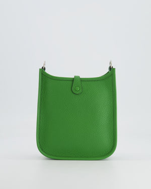 Hermès Mini Evelyne Bag in Vert Yucca Clemence Leather with Palladium Hardware