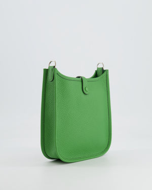 Hermès Mini Evelyne Bag in Vert Yucca Clemence Leather with Palladium Hardware