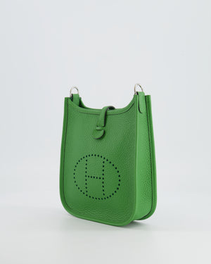 Hermès Mini Evelyne Bag in Vert Yucca Clemence Leather with Palladium Hardware