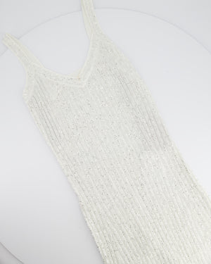 Missoni White Knit Sleeveless Mini Dress with Sequin Details IT 40 (UK 8)