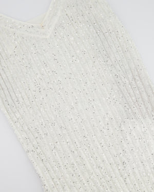 Missoni White Knit Sleeveless Mini Dress with Sequin Details IT 40 (UK 8)