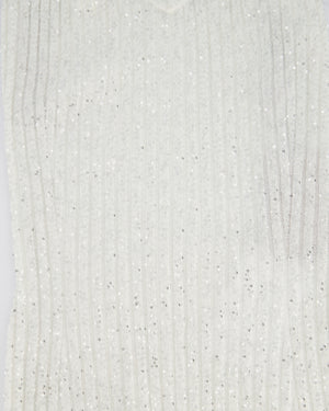 Missoni White Knit Sleeveless Mini Dress with Sequin Details IT 40 (UK 8)