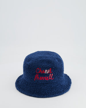 *RARE* Chanel X Pharrell SS19 Capsule Collection Navy Hat with Crystal Embellished CC Logo Size S