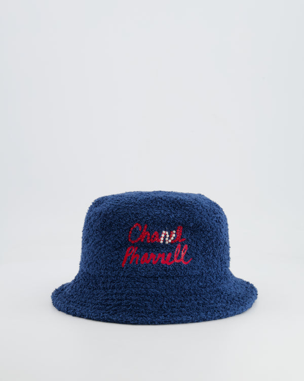 *RARE* Chanel X Pharrell SS19 Capsule Collection Navy Hat with Crystal Embellished CC Logo Size S