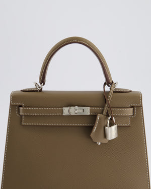 Hermès Kelly Replica Jewelry
 25cm Bag in Etoupe Epsom Leather with Palladium Hardware