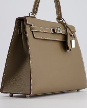 Hermès Kelly Replica Jewelry
 25cm Bag in Etoupe Epsom Leather with Palladium Hardware