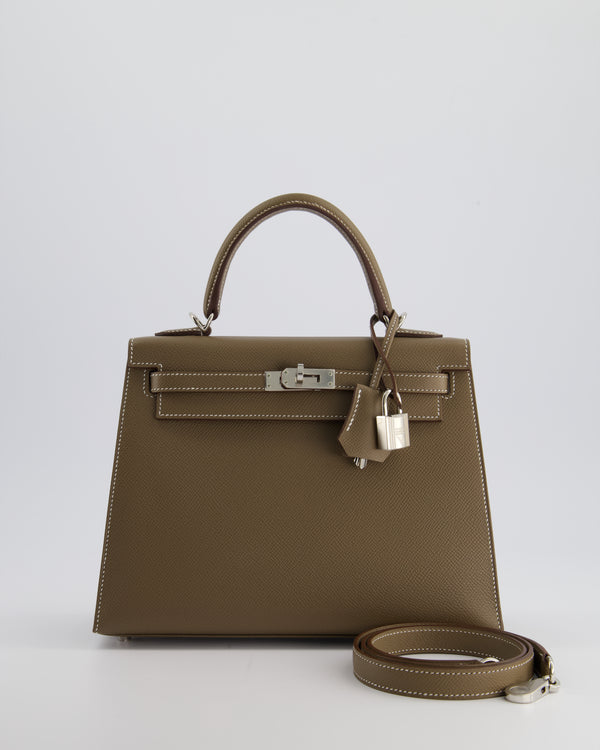 Hermès Kelly Replica Jewelry
 25cm Bag in Etoupe Epsom Leather with Palladium Hardware