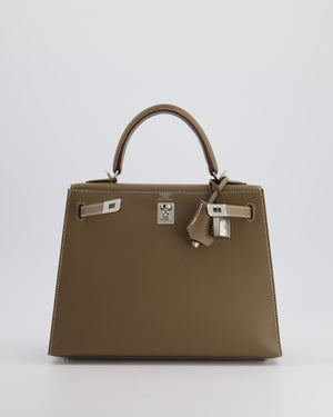 Hermès Kelly Replica Jewelry
 25cm Bag in Etoupe Epsom Leather with Palladium Hardware