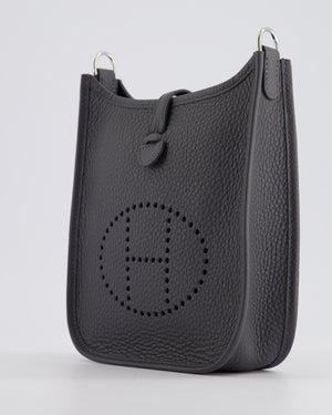 Hermès Mini Evelyne Bag in Ardoise Clemence Leather with Palladium Hardware