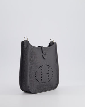 Hermès Mini Evelyne Bag in Ardoise Clemence Leather with Palladium Hardware