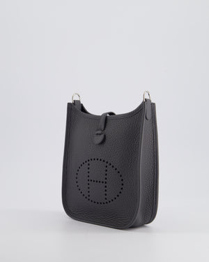 Hermès Mini Evelyne Bag in Ardoise Clemence Leather with Palladium Hardware