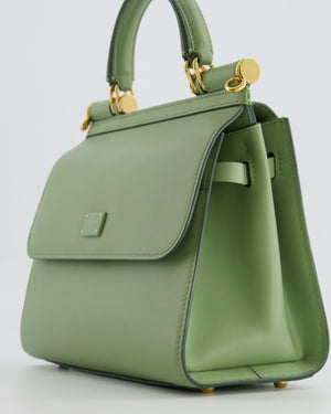 Dolce 
Gabbana Pistachio Green Sicily 58 Top Handle Bag With Gold Hardware RRP £1,600