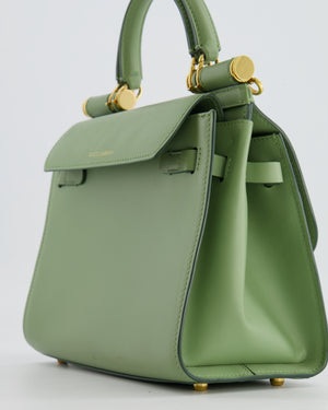 Dolce 
Gabbana Pistachio Green Sicily 58 Top Handle Bag With Gold Hardware RRP £1,600