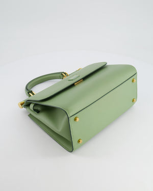 Dolce 
Gabbana Pistachio Green Sicily 58 Top Handle Bag With Gold Hardware RRP £1,600