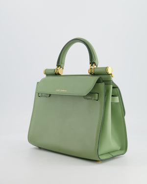 Dolce 
Gabbana Pistachio Green Sicily 58 Top Handle Bag With Gold Hardware RRP £1,600