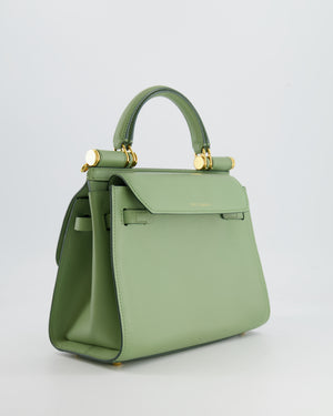 Dolce 
Gabbana Pistachio Green Sicily 58 Top Handle Bag With Gold Hardware RRP £1,600