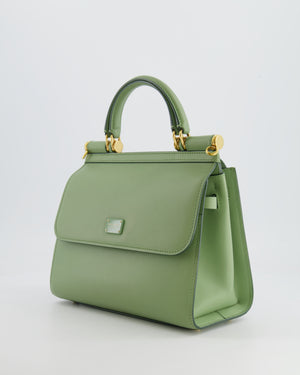 Dolce 
Gabbana Pistachio Green Sicily 58 Top Handle Bag With Gold Hardware RRP £1,600