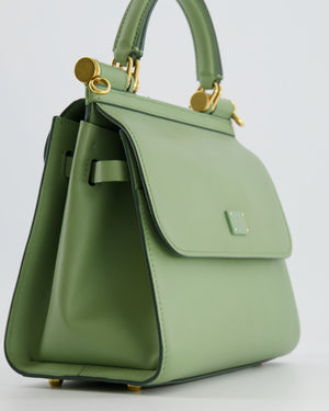 Dolce 
Gabbana Pistachio Green Sicily 58 Top Handle Bag With Gold Hardware RRP £1,600