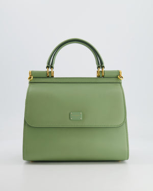 Dolce 
Gabbana Pistachio Green Sicily 58 Top Handle Bag With Gold Hardware RRP £1,600