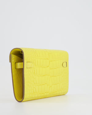 *RARE* Hermès Kelly To Go Bag in Jaune Mimosa Alligator Mississippiensis Leather with Gold Hardware