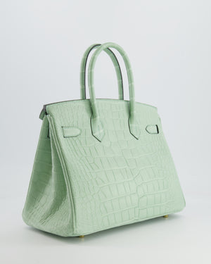 *SUPER RARE* Hermés Birkin 30cm Retourne Bag in Vert d
Eau Alligator Mississippiensis with Gold Hardware