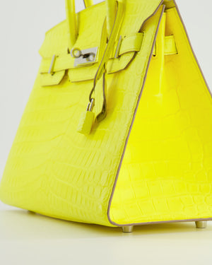 *RARE* Hermès Birkin 30cm Bag Replica Jewelry
 in Jaune Citron Crocodile Niloticus with Palladium Hardware