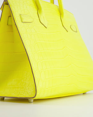 *RARE* Hermès Birkin 30cm Bag Replica Jewelry
 in Jaune Citron Crocodile Niloticus with Palladium Hardware