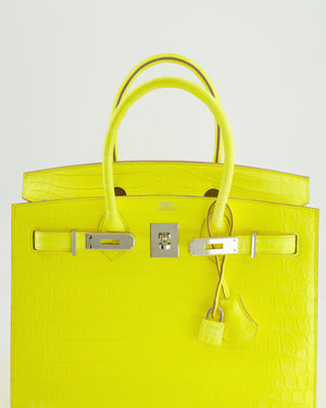 *RARE* Hermès Birkin 30cm Bag Replica Jewelry
 in Jaune Citron Crocodile Niloticus with Palladium Hardware