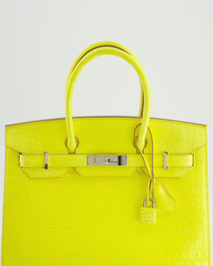 *RARE* Hermès Birkin 30cm Bag Replica Jewelry
 in Jaune Citron Crocodile Niloticus with Palladium Hardware