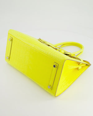 *RARE* Hermès Birkin 30cm Bag Replica Jewelry
 in Jaune Citron Crocodile Niloticus with Palladium Hardware