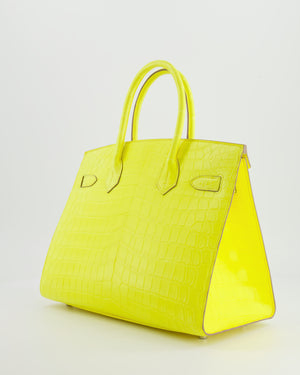 *RARE* Hermès Birkin 30cm Bag Replica Jewelry
 in Jaune Citron Crocodile Niloticus with Palladium Hardware