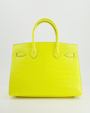 *RARE* Hermès Birkin 30cm Bag Replica Jewelry
 in Jaune Citron Crocodile Niloticus with Palladium Hardware