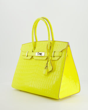 *RARE* Hermès Birkin 30cm Bag Replica Jewelry
 in Jaune Citron Crocodile Niloticus with Palladium Hardware