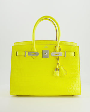 *RARE* Hermès Birkin 30cm Bag Replica Jewelry
 in Jaune Citron Crocodile Niloticus with Palladium Hardware