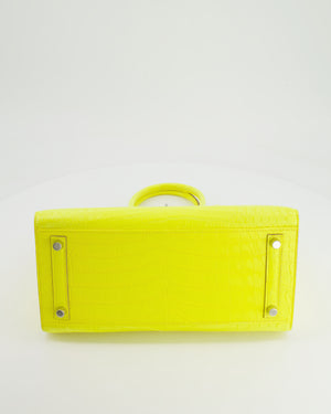 *RARE* Hermès Birkin 30cm Bag Replica Jewelry
 in Jaune Citron Crocodile Niloticus with Palladium Hardware