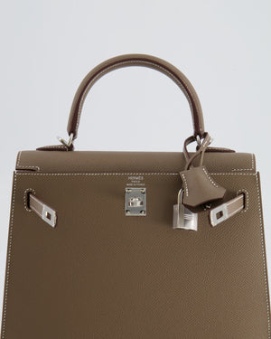 Hermès Kelly Replica Jewelry
 25cm Bag in Etoupe Epsom Leather with Palladium Hardware