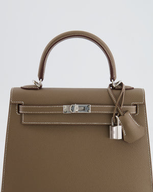 Hermès Kelly Replica Jewelry
 25cm Bag in Etoupe Epsom Leather with Palladium Hardware