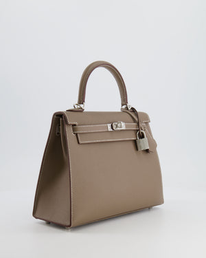 Hermès Kelly Replica Jewelry
 25cm Bag in Etoupe Epsom Leather with Palladium Hardware