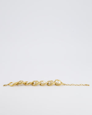 Chanel Cruise 2020 Champagne Gold CC Link Bracelet with Pearl Detail