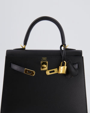 Hermès Kelly Replica Jewelry
 25cm Bag in Black Epsom Leather with Gold Hardware