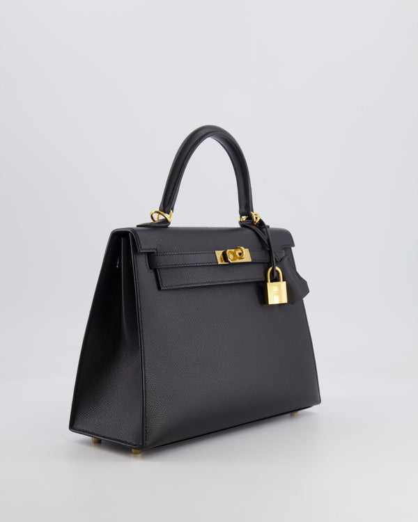 Hermès Kelly Replica Jewelry
 25cm Bag in Black Epsom Leather with Gold Hardware