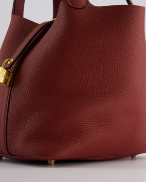 *HOT COLOUR* Hermès Picotin Bag 22cm in Rouge H Clemence Leather with Gold Hardware