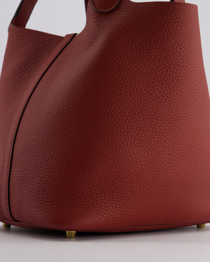 *HOT COLOUR* Hermès Picotin Bag 22cm in Rouge H Clemence Leather with Gold Hardware