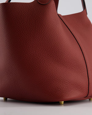 *HOT COLOUR* Hermès Picotin Bag 22cm in Rouge H Clemence Leather with Gold Hardware