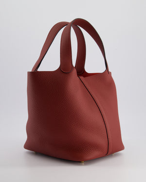 *HOT COLOUR* Hermès Picotin Bag 22cm in Rouge H Clemence Leather with Gold Hardware